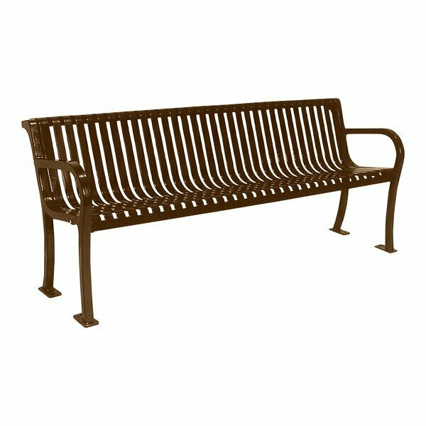 Ultra Site Lexington 4' Brown Slat Bench with Backrest 51'' x 26 7/8'' x 35 1/2'' 38A954S4BR